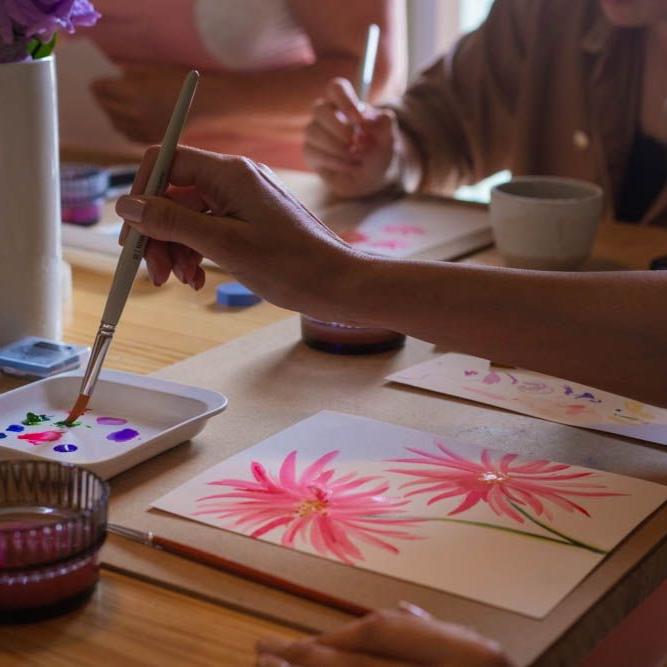 Taller de Acuarela Floral ¡y vino!
