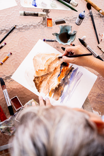 Experiencia Artística pintando volcanes